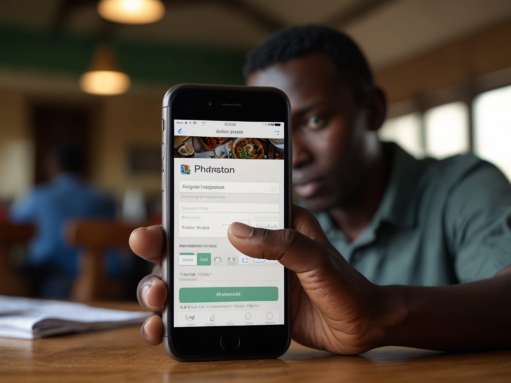 New user registering on mobile